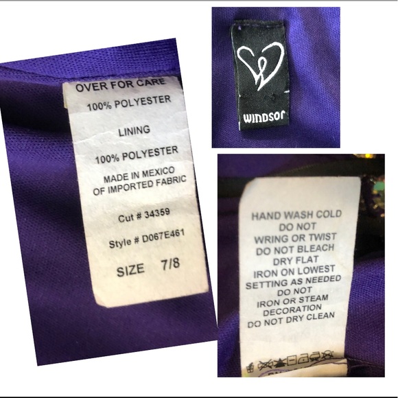 Windsor sequins Rhinestones strapless Purple dress size 7 - Picture 15 of 15